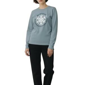 Life is Good Be Yourself Crewneck Graphic Tee Blue Junior Size XL